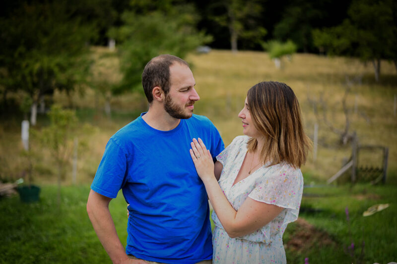 Séance photo couple jardin
