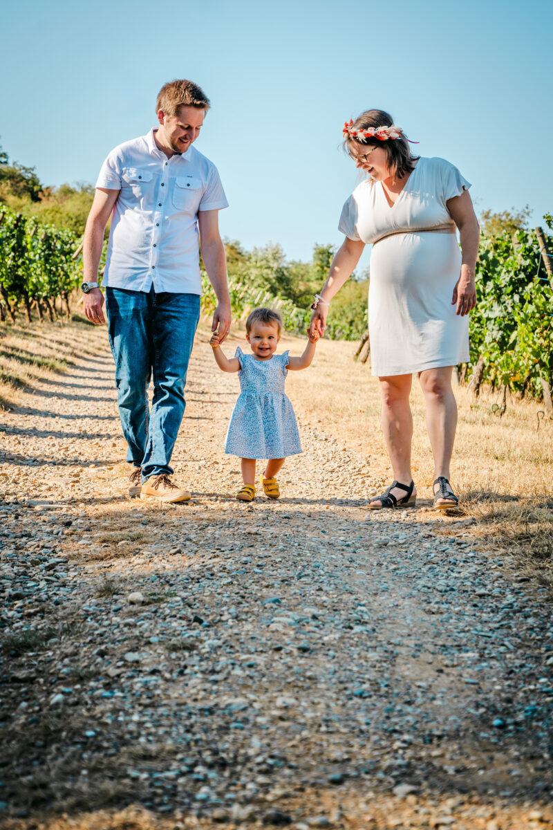Balade en famille dans les vignes à Westhalten.